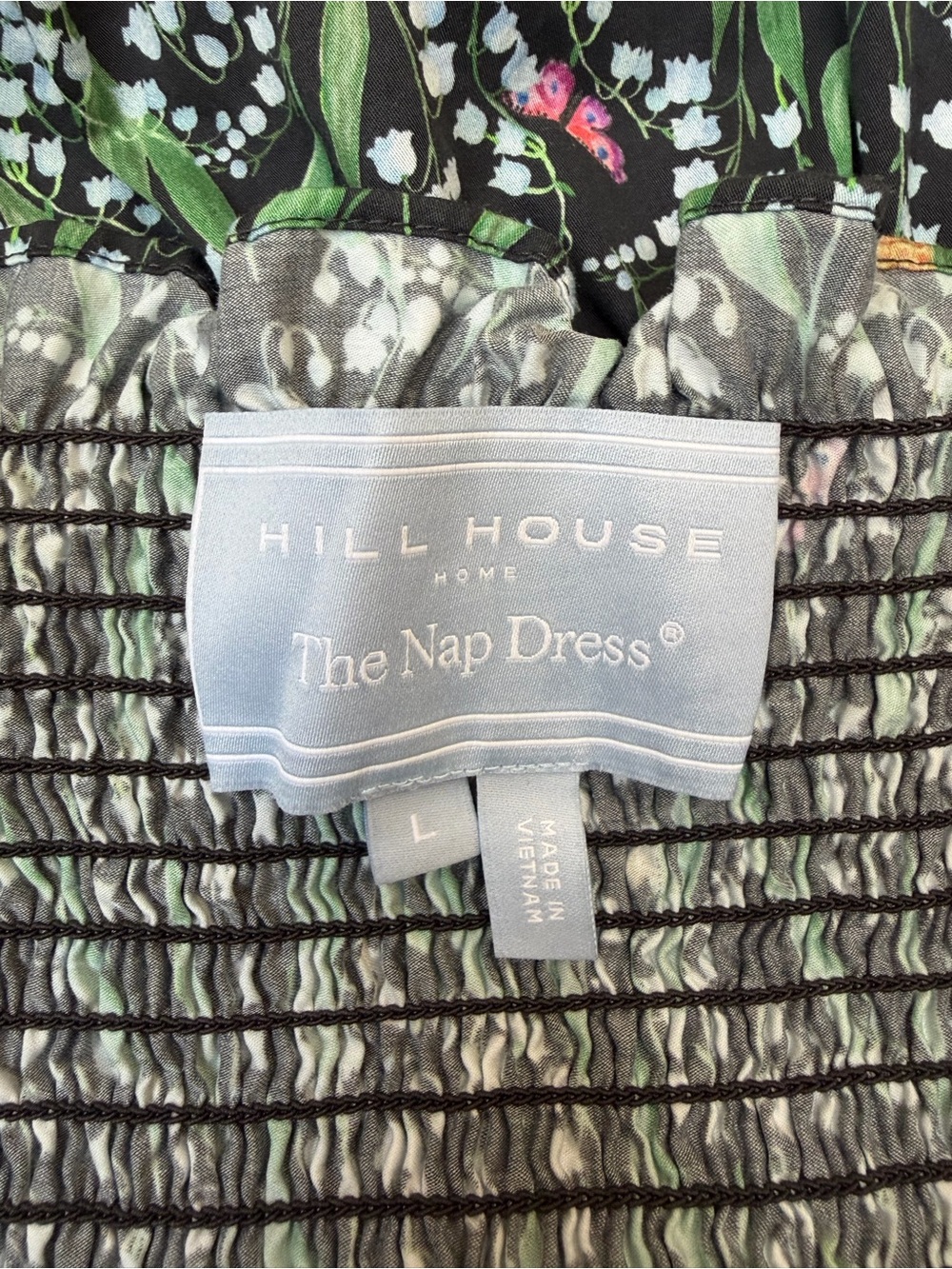 Hill House Home Ellie Nap Dress Lily Of The Valley Ruffle Fall Black Size Large - Picture 3 of 14